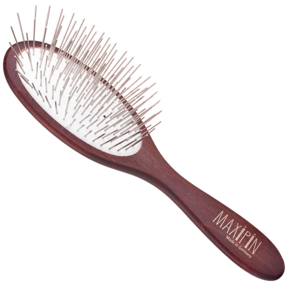 Maxi Pin Small Oval Grooming Brush – 27mm Metal Pins, Ideal for Long Coats