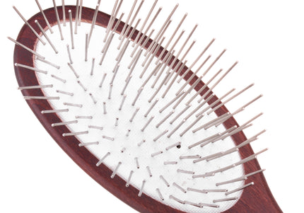 Maxi Pin Small Oval Grooming Brush – 27mm Metal Pins, Ideal for Long Coats