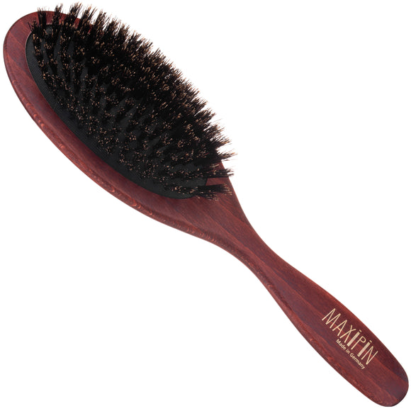 Maxi Pin Large Oval Grooming Brush – Natural Boar Bristles, Gentle Detangling