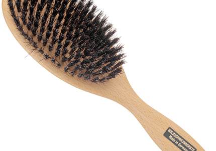Keller Bursten Large Oval Grooming Brush – Natural Boar Bristles, Gentle Detangling