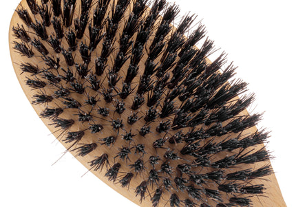 Keller Bursten Large Oval Grooming Brush – Natural Boar Bristles, Gentle Detangling