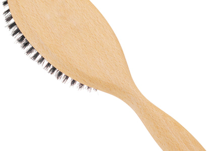 Keller Bursten Large Oval Grooming Brush – Natural Boar Bristles, Gentle Detangling