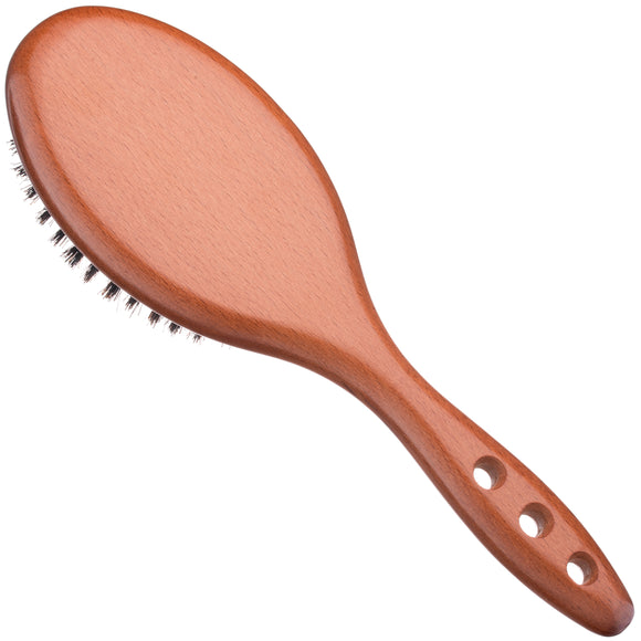 Comair Palisander Wooden Brush 25.5cm – Natural Bristles, Smooth Detangling and Shine