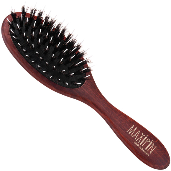 Maxi Pin Small Oval Brush – Natural Bristles and Nylon, Gentle Detangling Tool