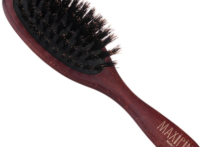 Maxi Pin Small Oval Grooming Brush – Natural Boar Bristles, Gentle Detangling