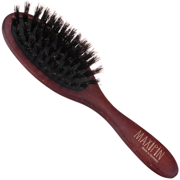 Maxi Pin Small Oval Grooming Brush – Natural Boar Bristles, Gentle Detangling