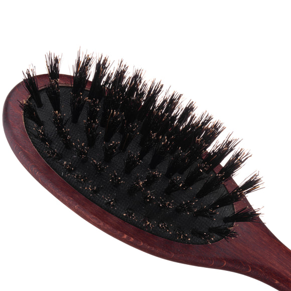 Maxi Pin Small Oval Grooming Brush – Natural Boar Bristles, Gentle Detangling