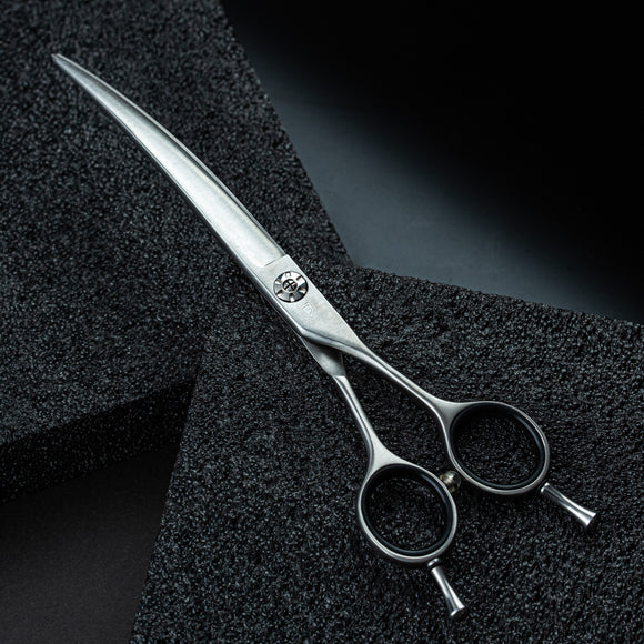 Jargem Curved Grooming Scissors – 7.5 Inch Satin Finish, Precision Cutting Tool