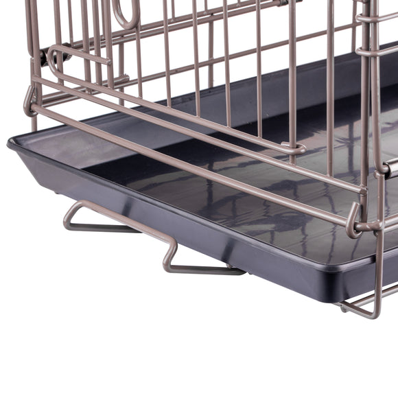 Flamingo Ebo Taupe Metal Dog Cage XS – Compact Durable Crate with Secure Latch