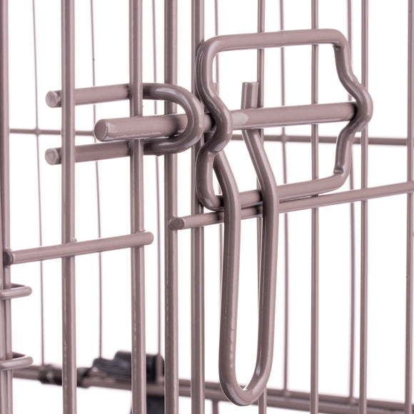Flamingo Ebo Taupe Metal Dog Cage XS – Compact Durable Crate with Secure Latch