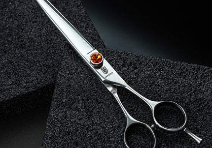 Jargem Straight Grooming Scissors – 7.5in Long Blades, Symmetrical Handle, Decorative Screw