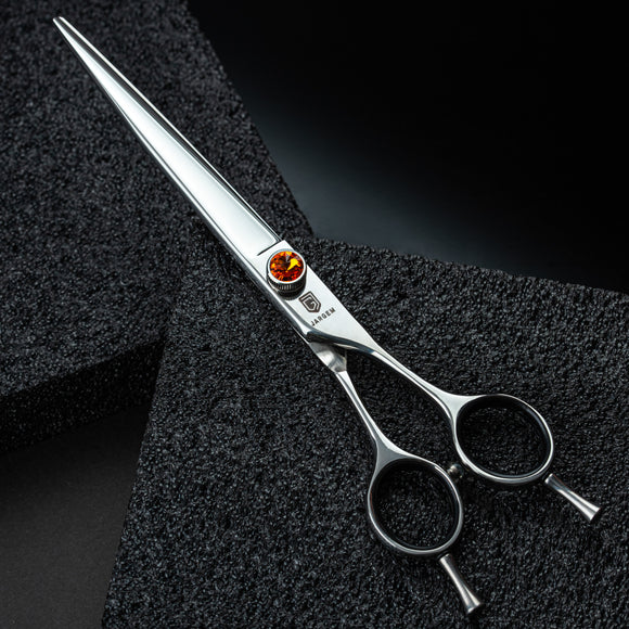 Jargem Straight Grooming Scissors – 7.5in Long Blades, Symmetrical Handle, Decorative Screw