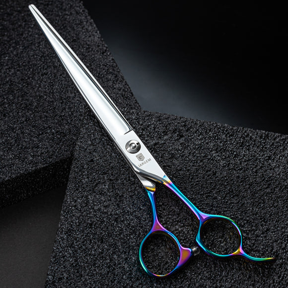 Jargem Multicolor Straight Grooming Scissors 7.5in – Vibrant Handle, Precision Cutting