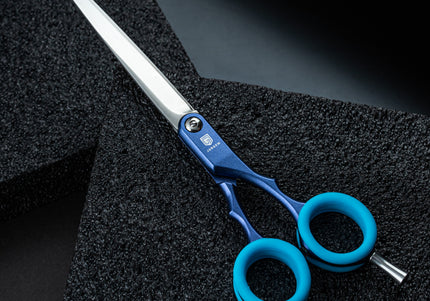 Jargem Asian Style Light Straight Scissors 6.5" – Ultra-Light, Colored Rings, Purple Finish