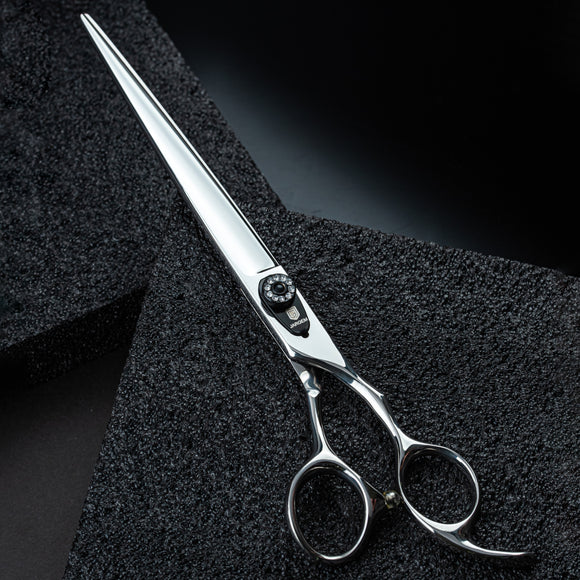 Jargem Strong Straight Scissors – Solid Long-Blade Grooming Shears with Decorative Screw, 8 Inch