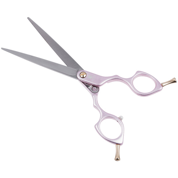 Jargem Asian Style Light Straight Scissors 6.5" – Ultra-Light Red Grooming Shears for Precision Cuts