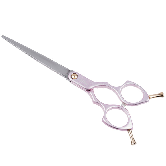 Jargem Asian Style Light Straight Scissors 6.5" – Ultra-Light Red Grooming Shears for Precision Cuts