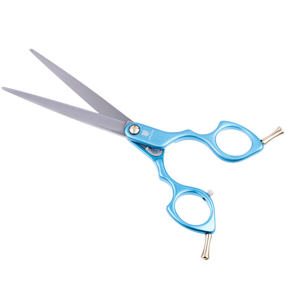 Jargem Asian Style Light Straight Scissors 6.5" – Ultra-Light Red Grooming Shears for Precision Cuts