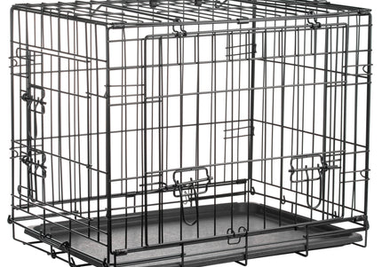 Flamingo Nyo Black Metal Dog Cage – Lift-Up Door, Small Size 45x62x49.5cm