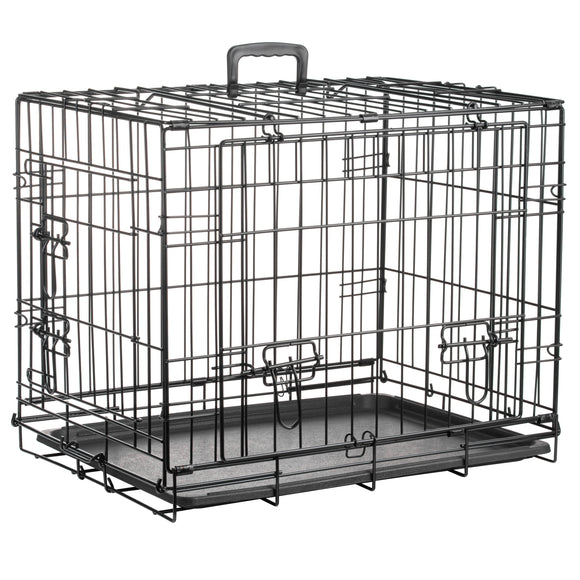 Flamingo Nyo Black Metal Dog Cage – Lift-Up Door, Small Size 45x62x49.5cm