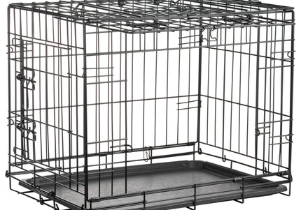 Flamingo Nyo Black Metal Dog Cage – Lift-Up Door, Small Size 45x62x49.5cm