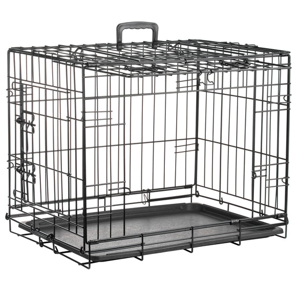 Flamingo Nyo Black Metal Dog Cage – Lift-Up Door, Small Size 45x62x49.5cm