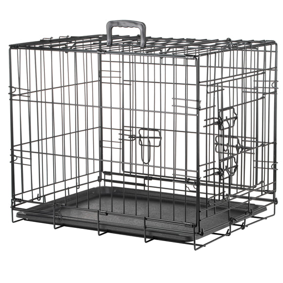 Flamingo Nyo Black Metal Dog Cage – Lift-Up Door, Small Size 45x62x49.5cm