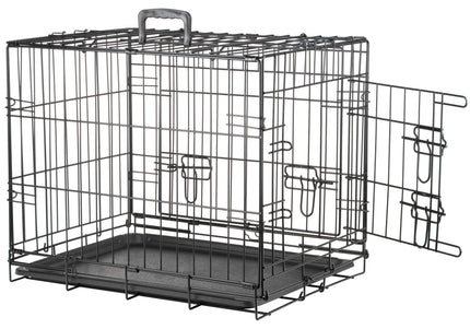 Flamingo Nyo Black Metal Dog Cage – Lift-Up Door, Small Size 45x62x49.5cm