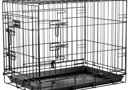 Flamingo Ebo Black Metal Dog Cage – Compact XS Size, Durable Secure Construction