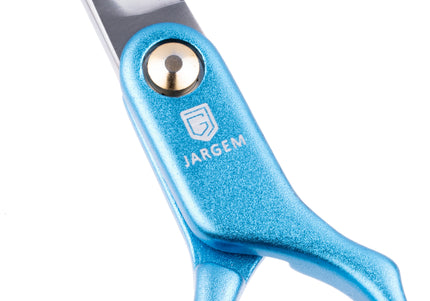 Jargem Asian Style Light Curved Scissors 6.5" – Ultra-Light Red Blades for Precision Styling