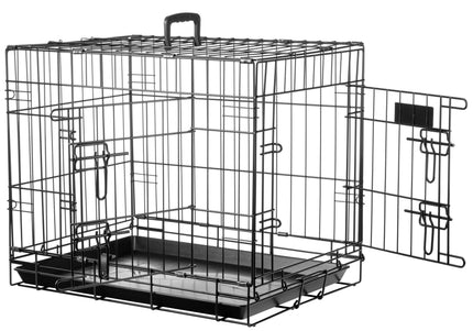 Flamingo Ebo Black Metal Dog Cage – Compact XS Size, Durable Secure Construction