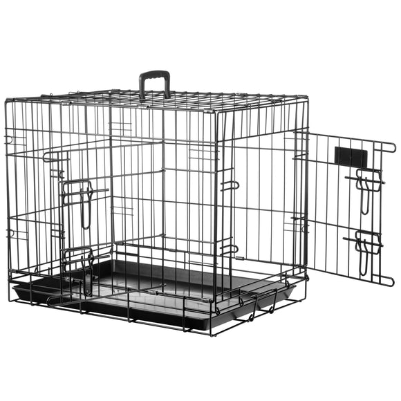 Flamingo Ebo Black Metal Dog Cage – Compact XS Size, Durable Secure Construction