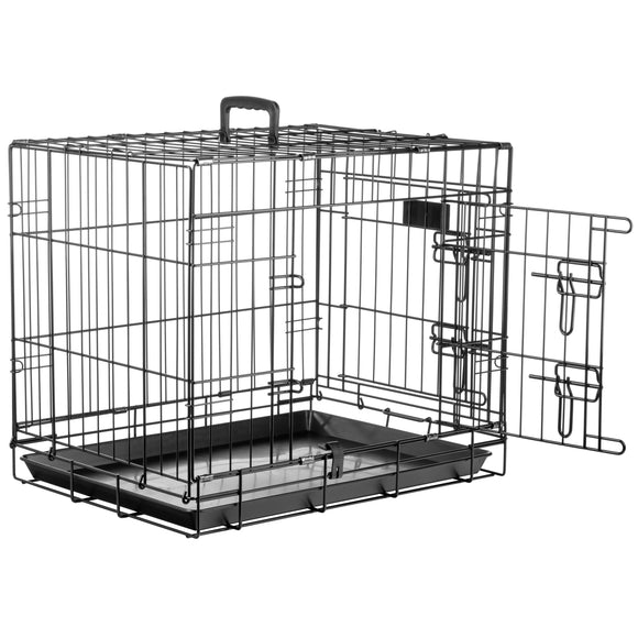 Flamingo Ebo Black Metal Dog Cage – Compact XS Size, Durable Secure Construction