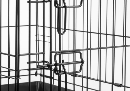Flamingo Ebo Black Metal Dog Cage – Sturdy Small Crate with Secure Latch, 43x61x50cm