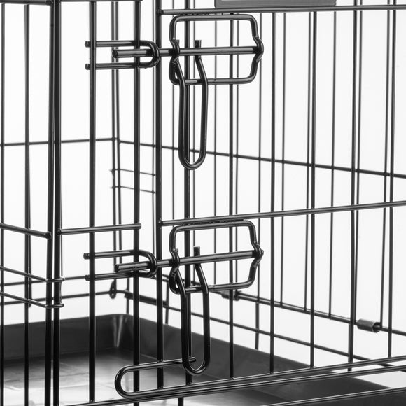 Flamingo Ebo Black Metal Dog Cage – Compact XS Size, Durable Secure Construction