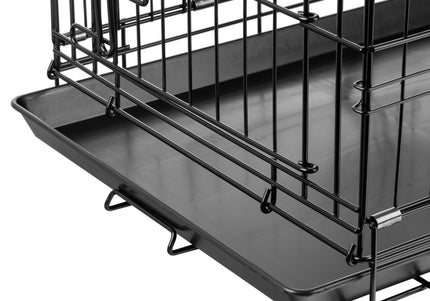 Flamingo Ebo Black Metal Dog Cage – Sturdy Small Crate with Secure Latch, 43x61x50cm