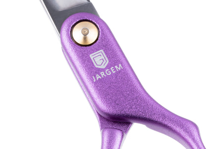 Jargem Asian Style Light Curved Scissors 6.5" – Ultra-Light Red Blades for Precision Styling