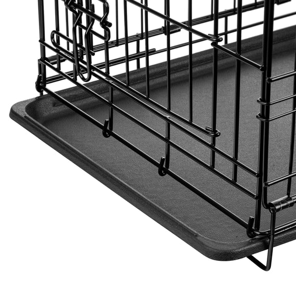 Flamingo Keo Black Metal Dog Cage – Sturdy Compact Design, Size Small 43x63x49cm
