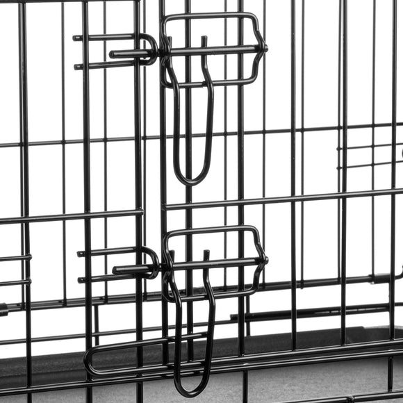 Flamingo Keo Black Metal Dog Cage – Sturdy Compact Design, Size Small 43x63x49cm