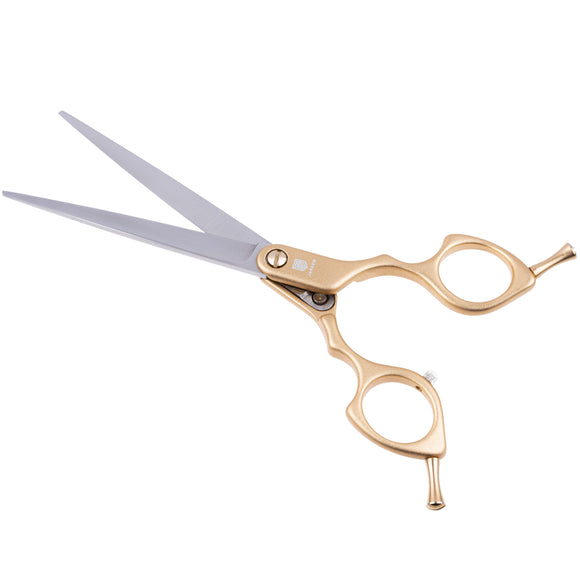 Jargem Asian Style Light Straight Scissors 6.5" – Ultra-Light Red Grooming Shears for Precision Cuts