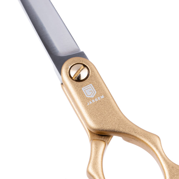 Jargem Asian Style Light Straight Scissors 6.5" – Ultra-Light Red Grooming Shears for Precision Cuts