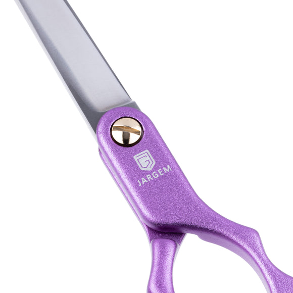 Jargem Asian Style Light Straight Scissors 6.5" – Ultra-Light Red Grooming Shears for Precision Cuts