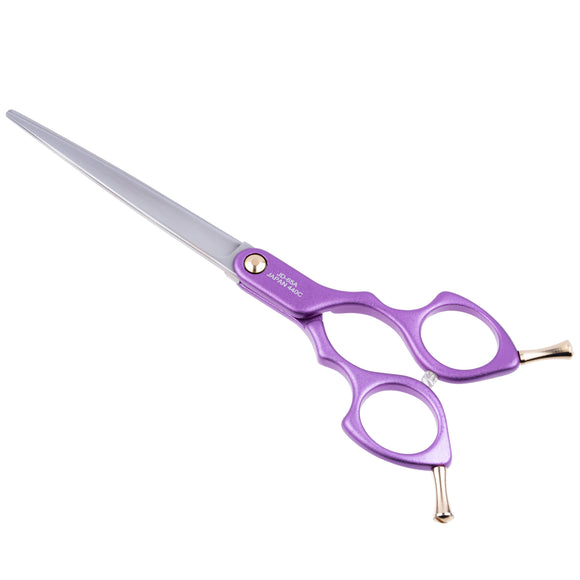 Jargem Asian Style Light Straight Scissors 6.5" – Ultra-Light Red Grooming Shears for Precision Cuts