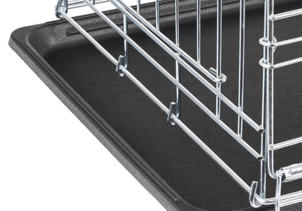 Flamingo Keo Silver Metal Dog Cage – Sturdy Small Crate with Secure Latch, 43x63x49cm