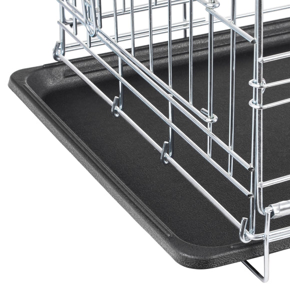 Flamingo Keo Silver Metal Dog Cage – Sturdy Small Crate with Secure Latch, 43x63x49cm