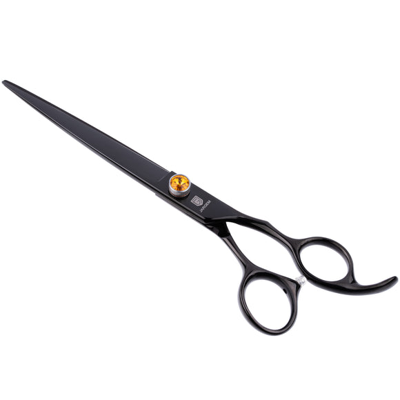 Jargem Black Straight Grooming Scissors 7.5in – Precision Steel with Sleek Coating