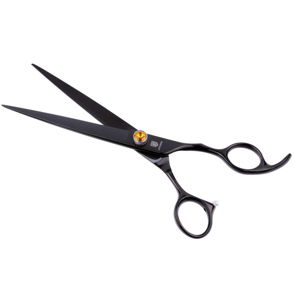Jargem Black Straight Grooming Scissors 7.5in – Precision Steel with Sleek Coating