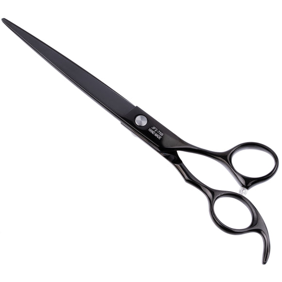 Jargem Black Straight Grooming Scissors 7.5in – Precision Steel with Sleek Coating