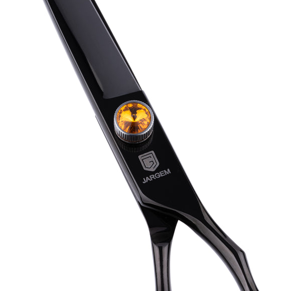 Jargem Black Straight Grooming Scissors 7.5in – Precision Steel with Sleek Coating