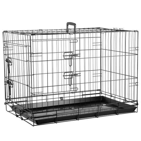 Flamingo Mezo Black Metal Dog Cage – Medium Size, Sturdy and Secure Design